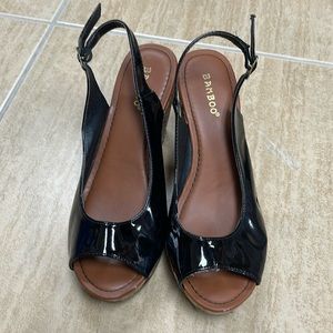 Black platform sandals